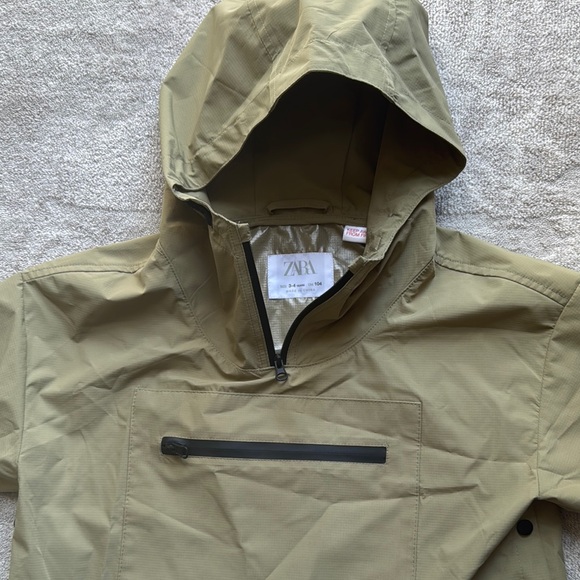 Zara Kids Olive Hooded Jacket - Picture 3 of 5